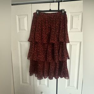 Tiered floral skirt
